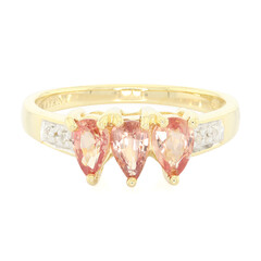 Anello in oro con Zaffiro Padparadscha (non riscaldato) (AMAYANI)