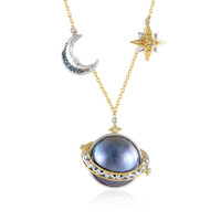 Collana in argento con Perla Mabe Peacock (Gems en Vogue)