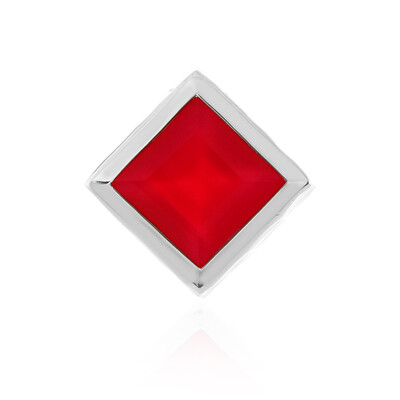 Ciondolo in argento con Calcedonio Lampone (MONOSONO COLLECTION)
