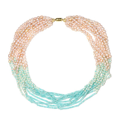 Collana in argento con Amazzonite (Riya)