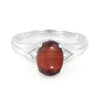 Anello in argento con Occhio di Tigre Rosso
