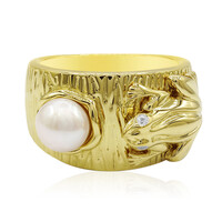 Anello in argento con Perla di Acqua Dolce (TPC)