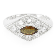 Anello placcato in platino con Tormalina Cuprian