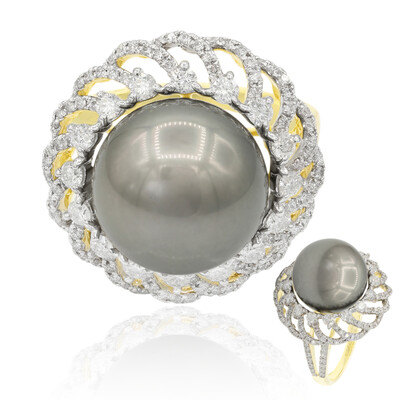Anello in oro con Perla Tahitiana (TPC)