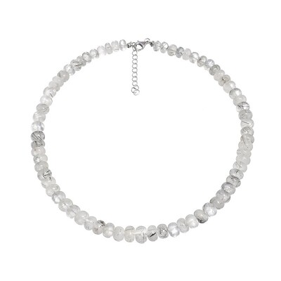 Collana in argento con Quarzo Rutilato Nero