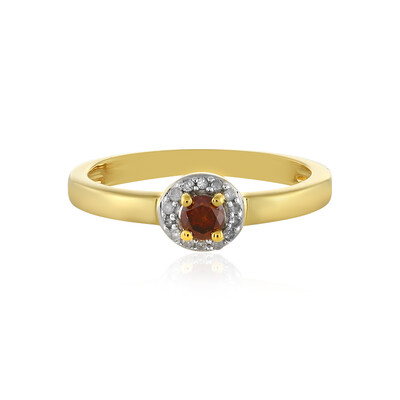 Anello in argento con Diamante Rosso I4