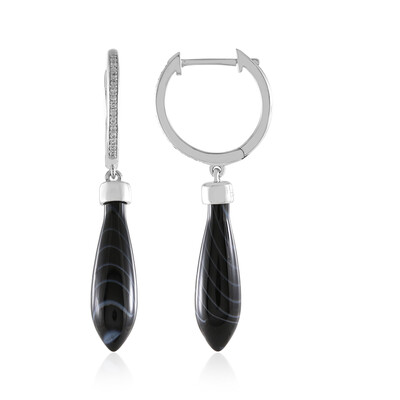 Orecchini in argento con Agata Nera (MONOSONO COLLECTION)