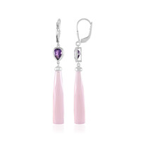 Orecchini in argento con Calcedonio Lavanda (KM by Juwelo)