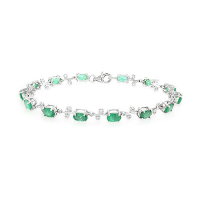 Bracciale in argento con Smeraldo Zambia