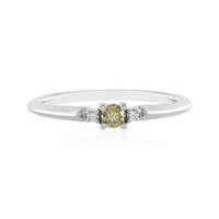 Anello in argento con Diamante Verde SI1