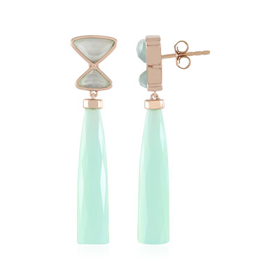 Orecchini in argento con Calcedonio Verde (KM by Juwelo)