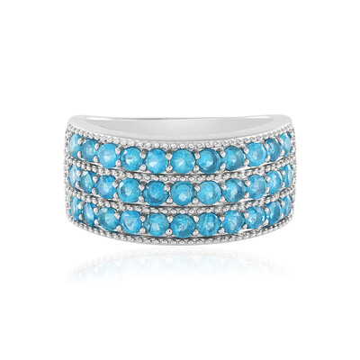 Anello in argento con Apatite Blu Neon