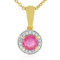 Collana in argento con Zaffiro Rosa del Madagascar