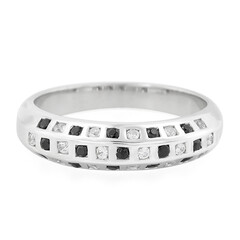 Anello in argento con Zaffiri Bianchi e Spinelli Neri