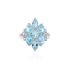 Anello in argento con Topazio Blu Cielo