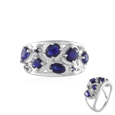 Anello in argento con Zaffiro Blu del Madagascar