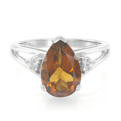 Anello in argento con Quarzo Cognac