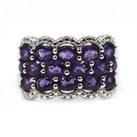 Anello in argento con Ametista Zambiana