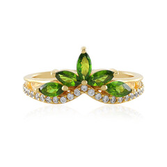 Anello in argento con Diopside Russo