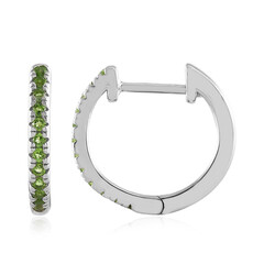 Orecchini in argento con Diopside Russo
