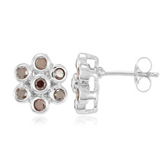 Orecchini in placcati in platino con Diamante Fancy