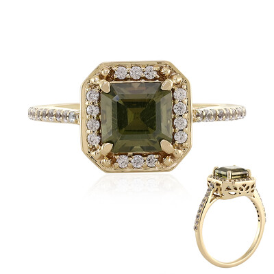 Anello in oro con Zircone Ceylon Verde