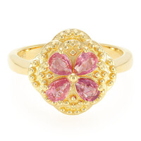 Anello in oro con Zaffiro Padparadscha (non riscaldato) (AMAYANI)