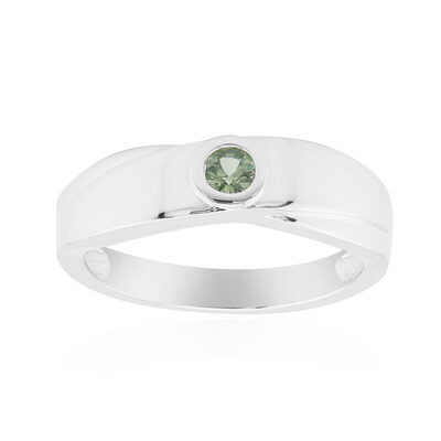 Anello in argento con Zaffiro Verde di Tuléar  (Pallanova)
