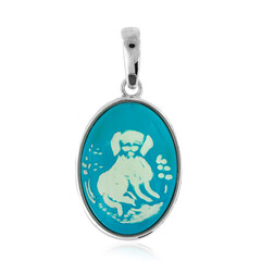 Ciondolo in argento con Ambra Blu