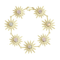 Bracciale placcato in oro con Gemme