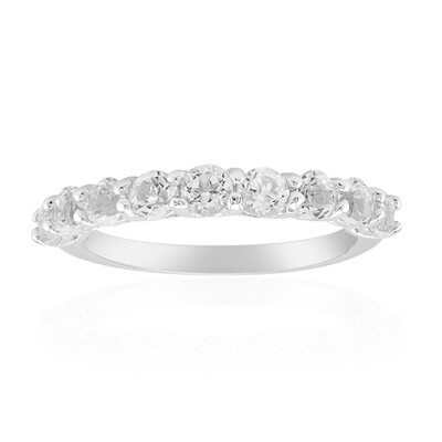 Anello in argento con Topazio Bianco