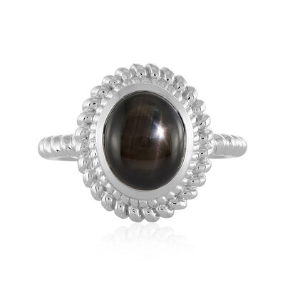 Anello in argento con Zaffiro Stellato Nero