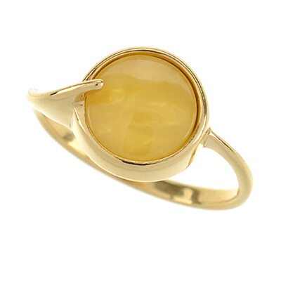 Anello in argento con Ambra Baltica (dagen)