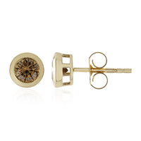 Orecchini in oro con Diamante Champagne I3