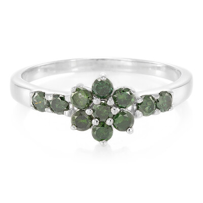 Anello placcato in platino con Diamante Fancy