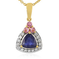 Collana in argento con Zaffiro Blu del Madagascar