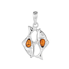 Ciondolo in argento con Ambra Baltica