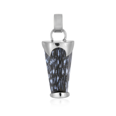Ciondolo in argento con Legno di Palma pietrificato Jambi (Bali Barong)
