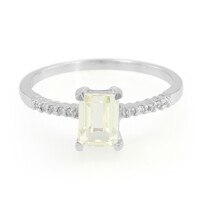 Anello placcato in platino con Kunzite Canarino