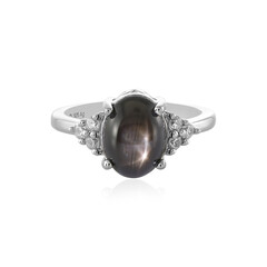 Anello in argento con Zaffiro Stellato Nero