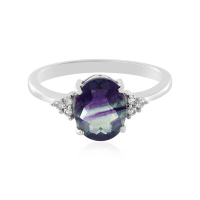 Anello in argento con Fluorite Bicolore