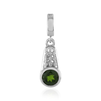 Ciondolo in argento con Diopside Russo