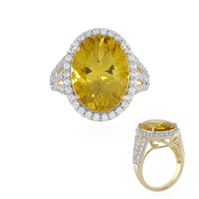 Anello in oro con Apatite Dorata