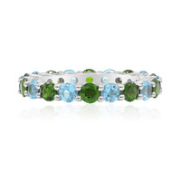 Anello in argento con Diopside Russo