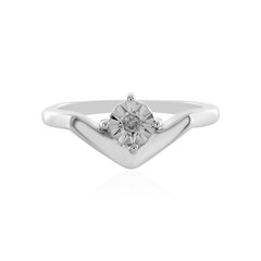 Anello in argento con Diamante I4 (J)