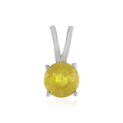 Ciondolo in argento con Zaffiro Giallo del Madagascar