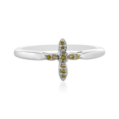 Anello in argento con Diamante Giallo I2