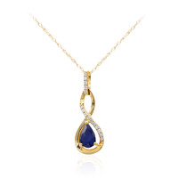 Collana in oro con Zaffiro Ceylon Blu