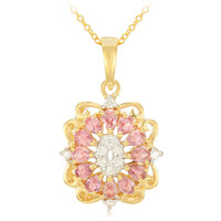 Collana in oro con Zaffiro Padparadscha (non riscaldato) (AMAYANI)