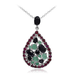 Collana in argento con Zaffiro Nero